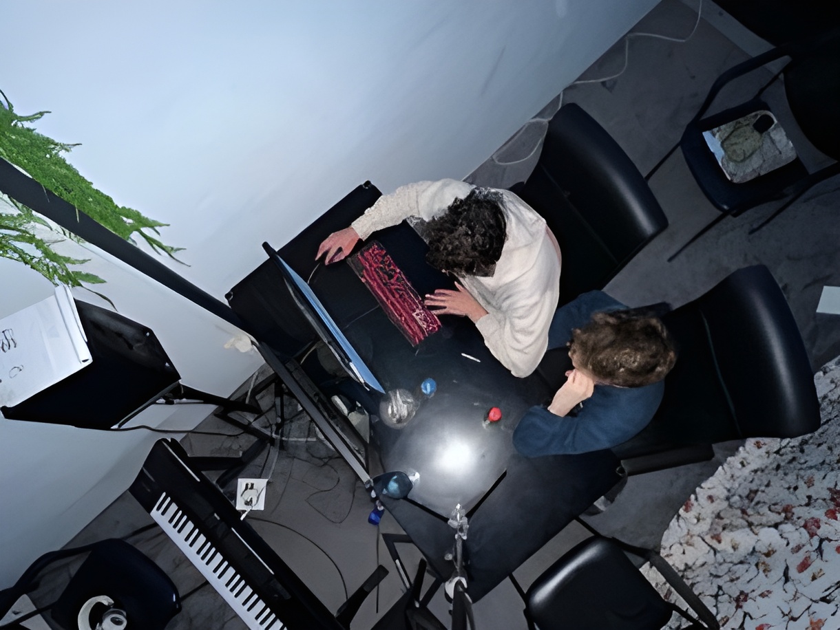 Lars und sein Kollege im Studio.
